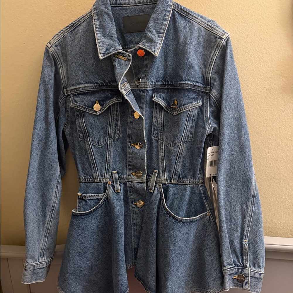 Goldsign Blue Denim Jacket with Gold Accents
